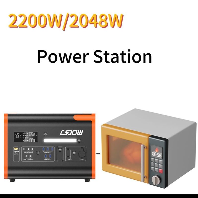 محطة الطاقة المحمولة 1500W / 2200W / 3000W UPS مع جميع مصدرات AC في اللون البرتقالي الأسود