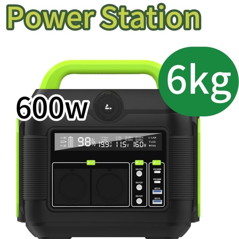 600W بطارية الليثيوم مصدر الطاقة للأسواق Aii USB نوع C DC و AC الخروج
