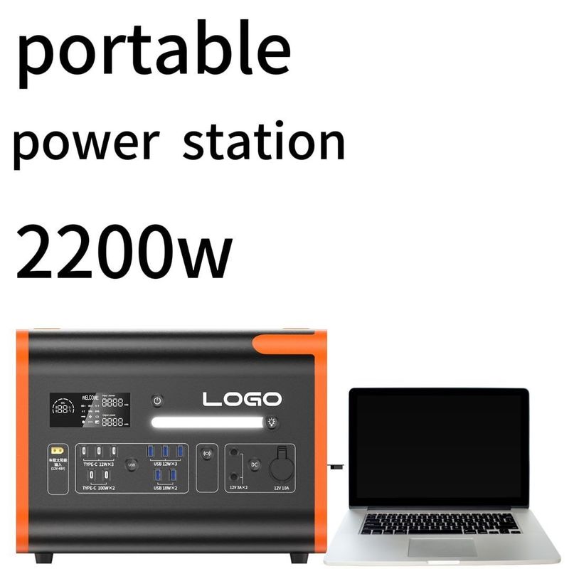 2200W110/220V البرتقالي مع الأسود الصامتة خارج المنزل محطة الطاقة الطارئة ودائمة