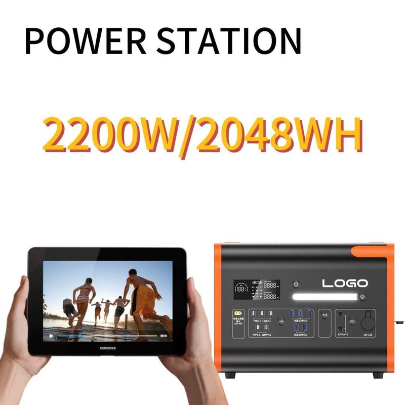 محطة الطاقة الخارجية الشمسية ذات الطاقة الكبيرة 2400W لجميع الأجهزة المتوافقة