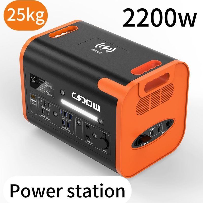 2000W/22000W/2400W محطة توليد الطاقة الشمسية UPS القابلة لإعادة الشحن للتخييم في الهواء الطلق 51.52V/40ah