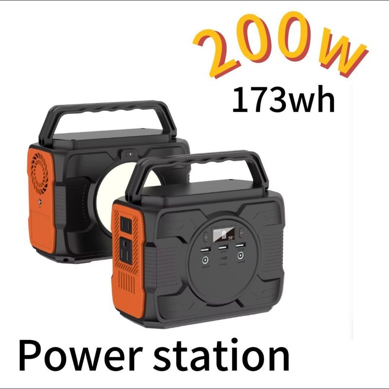 200W/173whc بطارية طاقة احتياطية الطوارئ محطة الطاقة المحمولة أفضل مصباح LED
