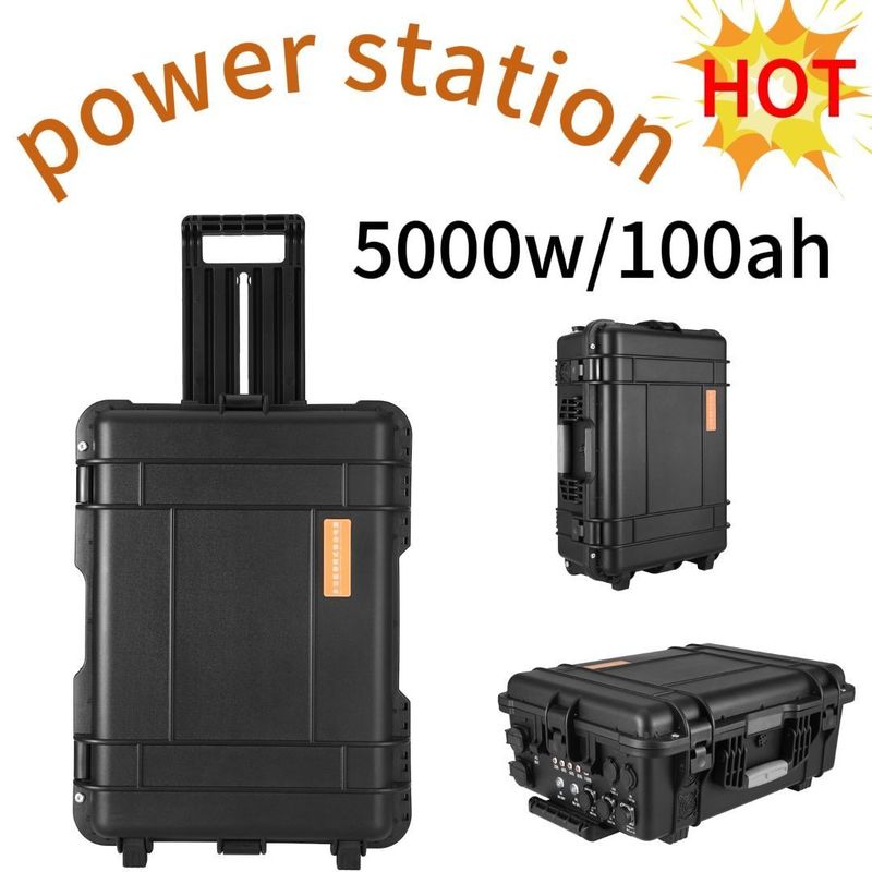 محطة الطاقة الشمسية للخروج من جميع محطات التيار المتردد 4800wh 48V100ah للعائلة