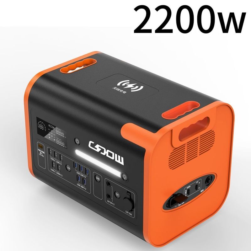 220V/110V/2200W/2400W بطارية احتياطية لـ LiFePO4 محطة طاقة محمولة للخيم