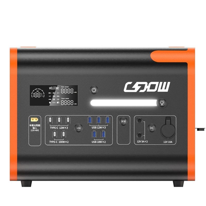 LiFePO4 الطاقة 2200W/2400W مولد الطاقة الشمسية محطة توليد الطاقة المحمولة العمر 2000 مرة