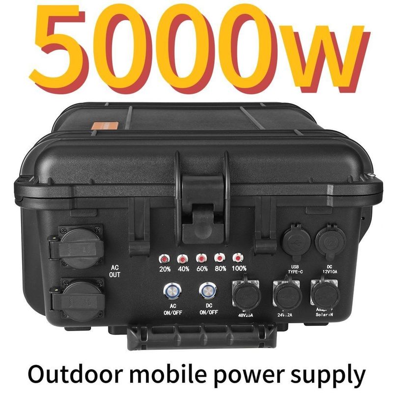حماية منخفضة درجة الحرارة 5000W AC LiFePO4 مولد شمسي للمنازل في الهواء الطلق