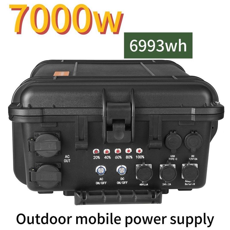 7000W/6993whlifepo4 محطة طاقة الرياح الشمسية المحمولة القابلة لإعادة الشحن للخارج