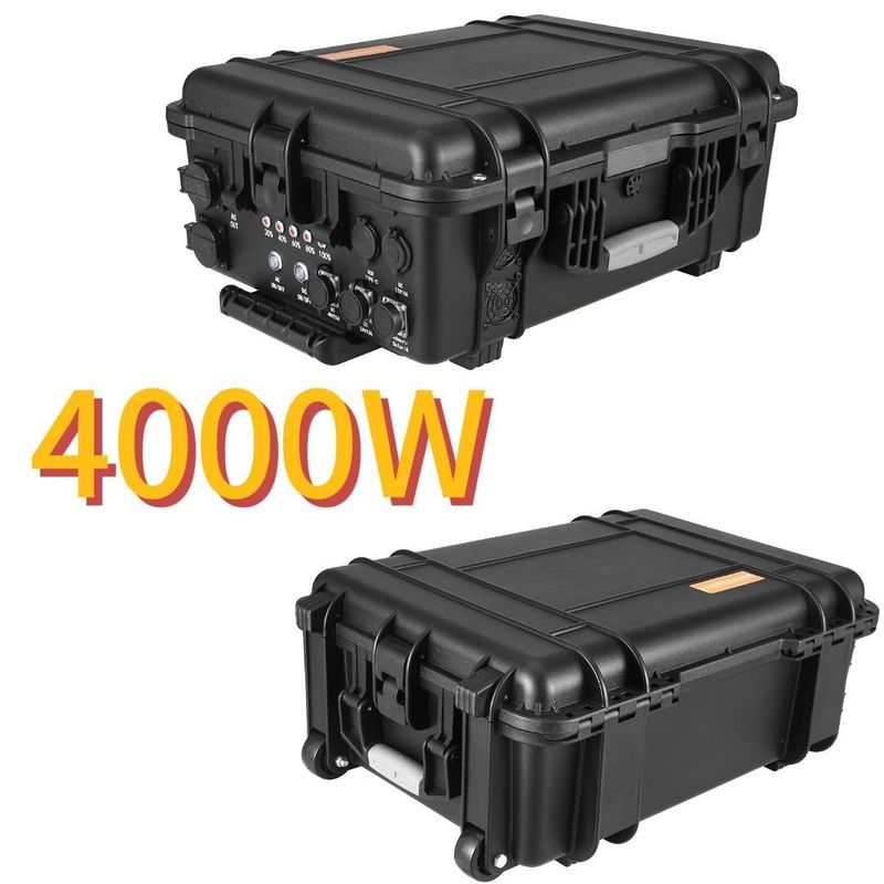 الصندوق الأسود للدراجات الصورة الطائرة بدون طيار في الهواء الطلق 4000W / 3840wh محطة الطاقة المحمولة قوية