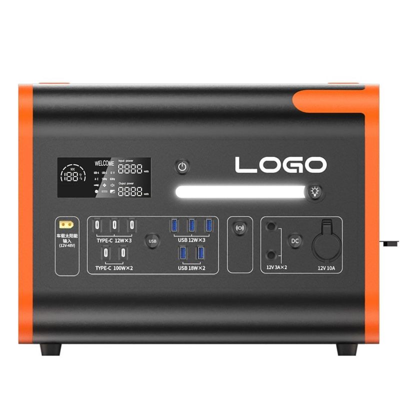 40ah البرتقالي OEM ODM 2200W مولد الطاقة الشمسية المنزلية في الهواء الطلق التخييم محطة الطاقة المحمولة
