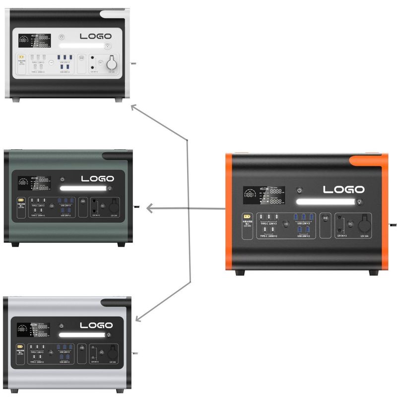 محطة توليد الطاقة الشمسية المحمولة للتخييم 2400W مع LiFePO4 و AC Voltage 220V ± 5%