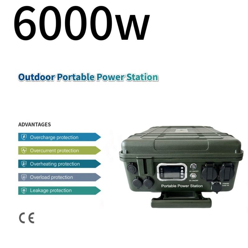 مولد 6000W / 110V / 230V مع لوحة شمسية شحن مصدر الطاقة الطارئ الخاص بك