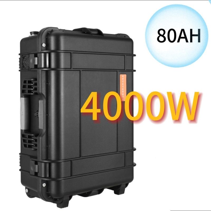 محطة الطاقة المحمولة 4000W / 110V / 230V لتخزين الطاقة LiFePO4 ومؤشر البطارية