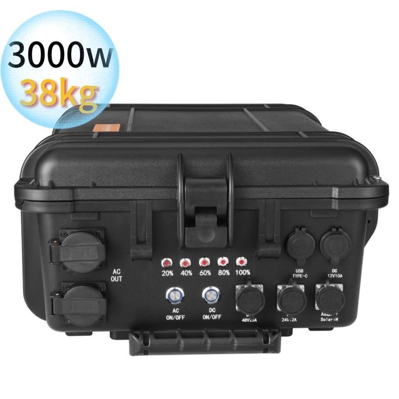 محطة الطاقة المحمولة السوداء الكبيرة 3kw / 4kw / 5kw / 6kw / 7kw تخزين الطاقة الطارئة