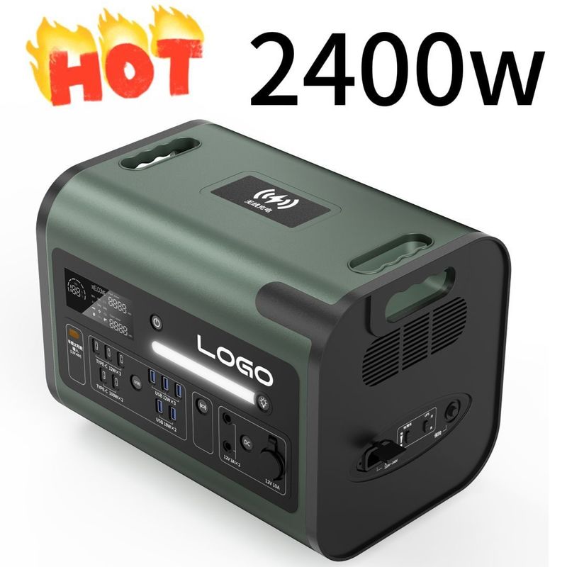 محطة الطاقة المتنقلة في الهواء الطلق 2400W مع نوع C قابلة للتخصيص ووقت شحن 90 دقيقة